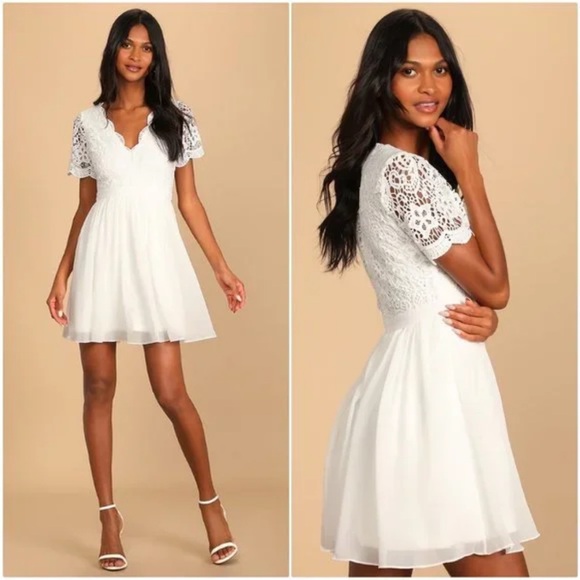 Lulus Dresses & Skirts - Lulu's White Lace Dress